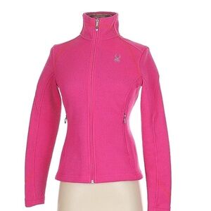 Spyder Pink Ribbed Ski Shell/Jacket Full Zip